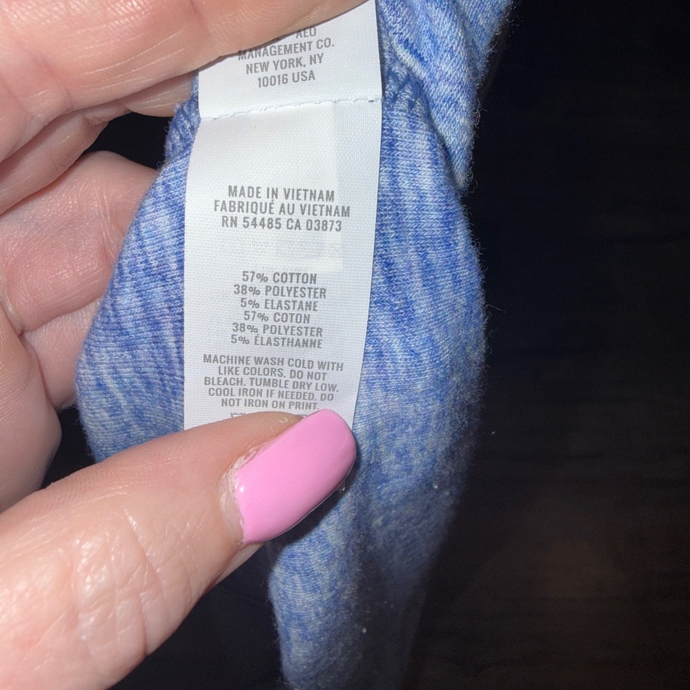 Aerie Blue Heather Maxi Dress Womens Small Petite Racerback Cutout Side Slit - Picture 10 of 10